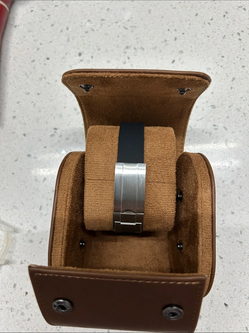 Seiko Black Strap Chronograph Watch with Meteorite Dial 40mm
